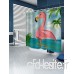 TONGDAUR Imperméable à l'eau et à la moisissure Flamingo laisse rideau imprimé 180 x 180 cm impression numérique Flamingo laisse salle de bains décorative 71 x 71 pouces rideaux de bain avec 12 croche - B07T3LCQW8